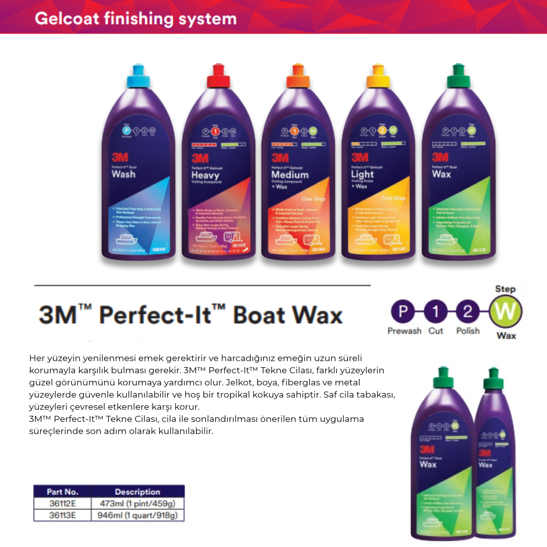 3M Perfect-It Tekne Waxı 946 ml (36113E)
