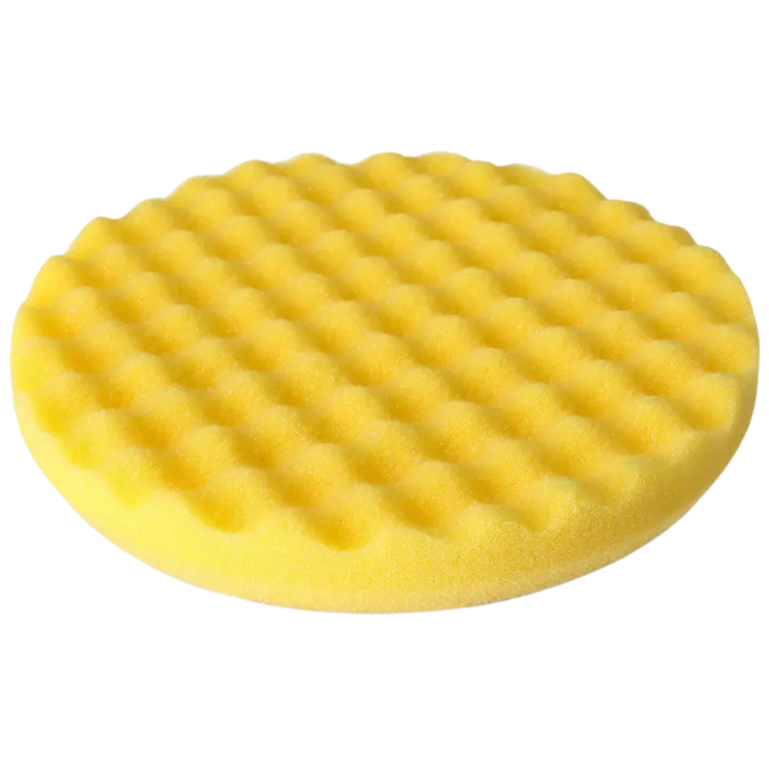 Köpük Polisaj Pedi Sarı Waffle 150x25 mm