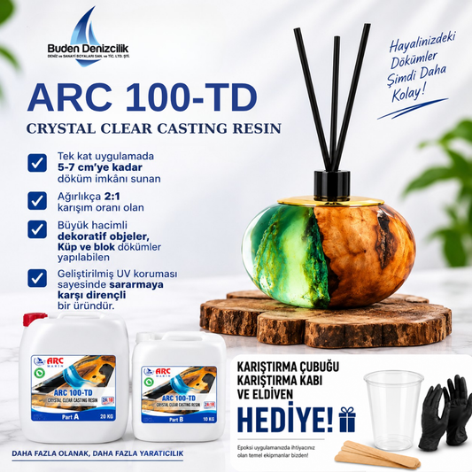 100 Td Ultra Şeffaf Kalın Döküm Epoksi Reçine